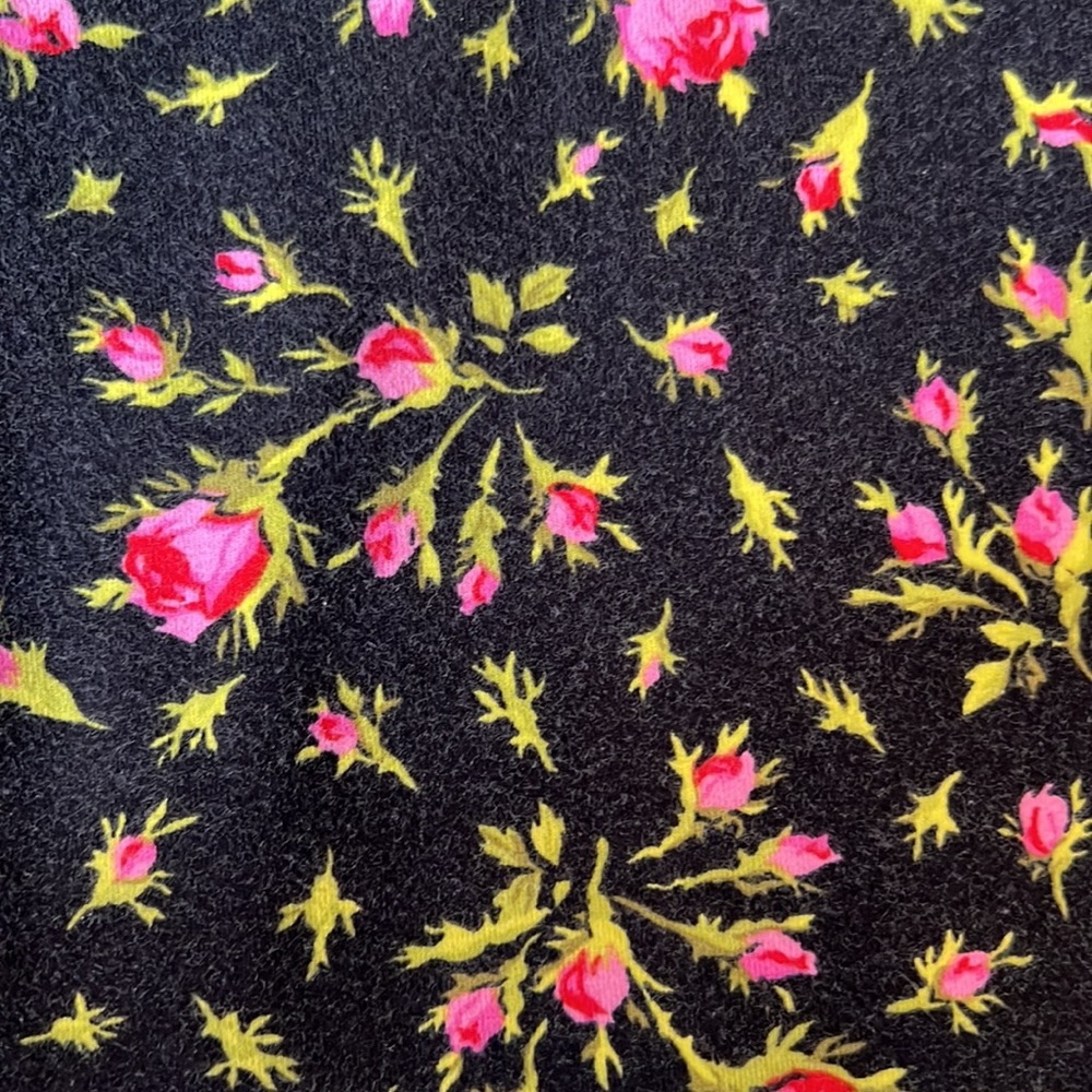 VINTAGE BETSEY JOHNSON COTTON BODYCON ROSES MILKMAID MIDI DRESS - Picture 7 of 11